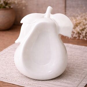 Pear Shaped Milk Glass Compote Trinket Tray Bowl Dish White‎